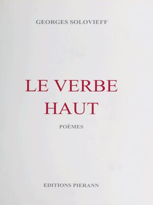 cover image of Le Verbe Haut